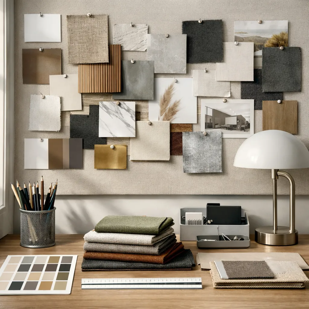 Professional interior designer presenting AI-generated room designs to clients