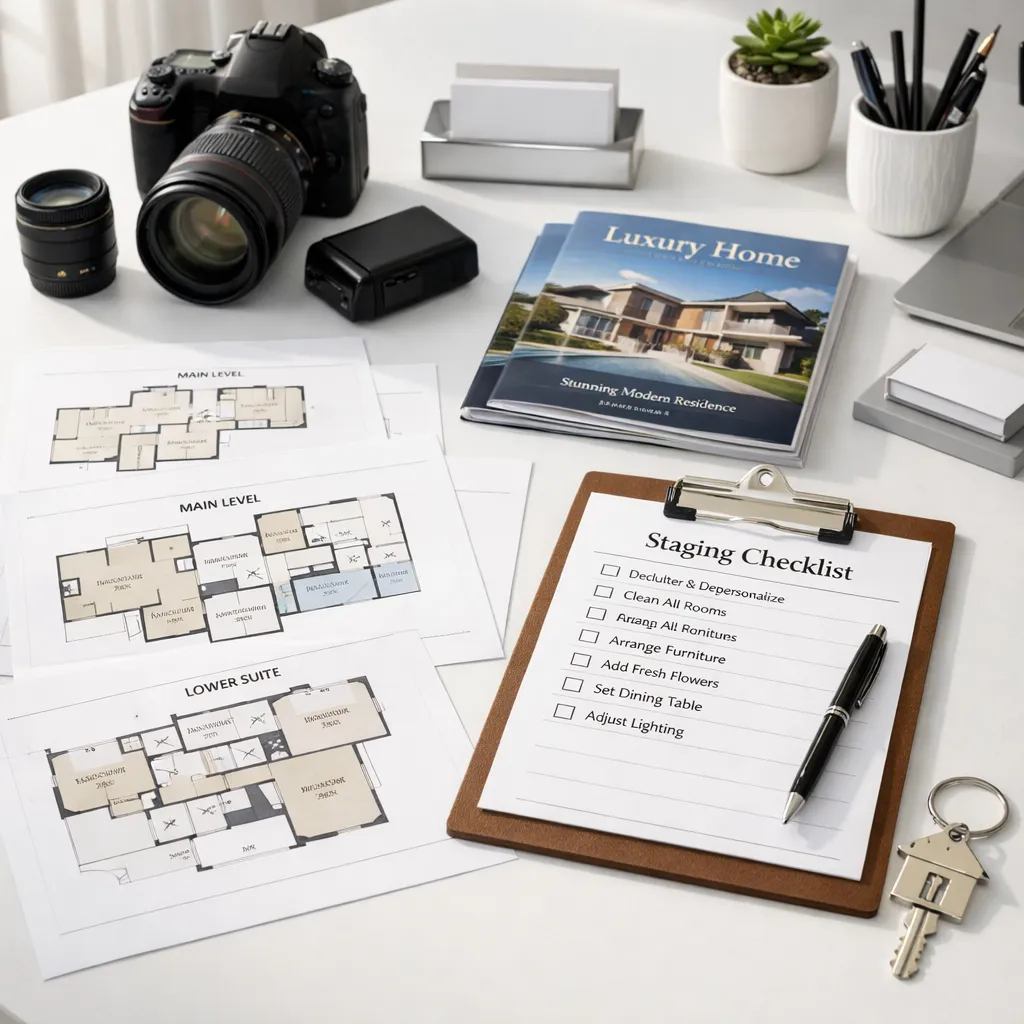 Real estate agent using AI interior design to virtually stage empty property