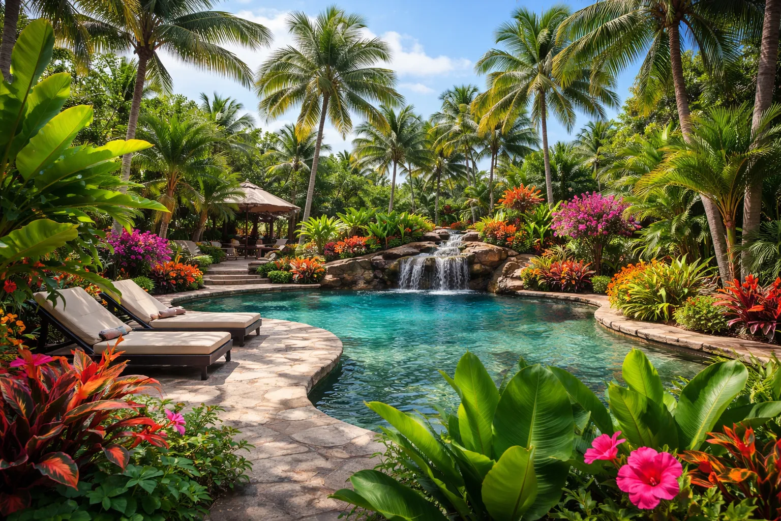 Free AI landscape design featuring contemporary courtyard